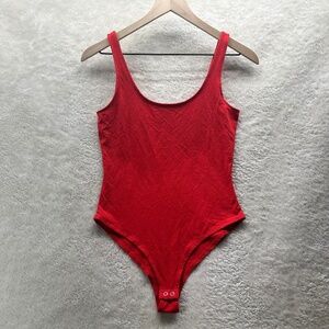 FOREVER 21 Red Bodysuit With Snaps